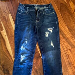 Maurices Skinny Blue Jeans Distressed Style